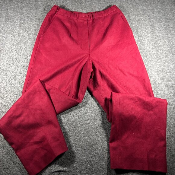 Pendleton Pants Womens 12 Red Made in USA 100% Virgin Wool Trouser Vintage - Picture 1 of 13